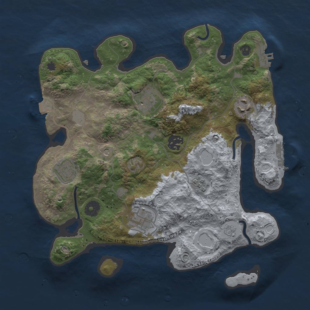 Rust Map: Procedural Map, Size: 3000, Seed: 13804043, 13 Monuments