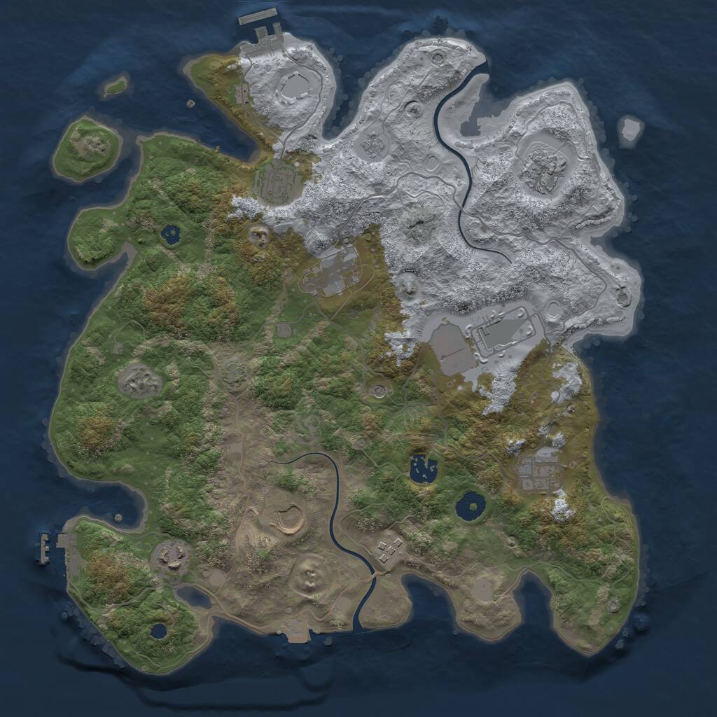 Rust Map: Procedural Map, Size: 3700, Seed: 1527981687, 15 Monuments