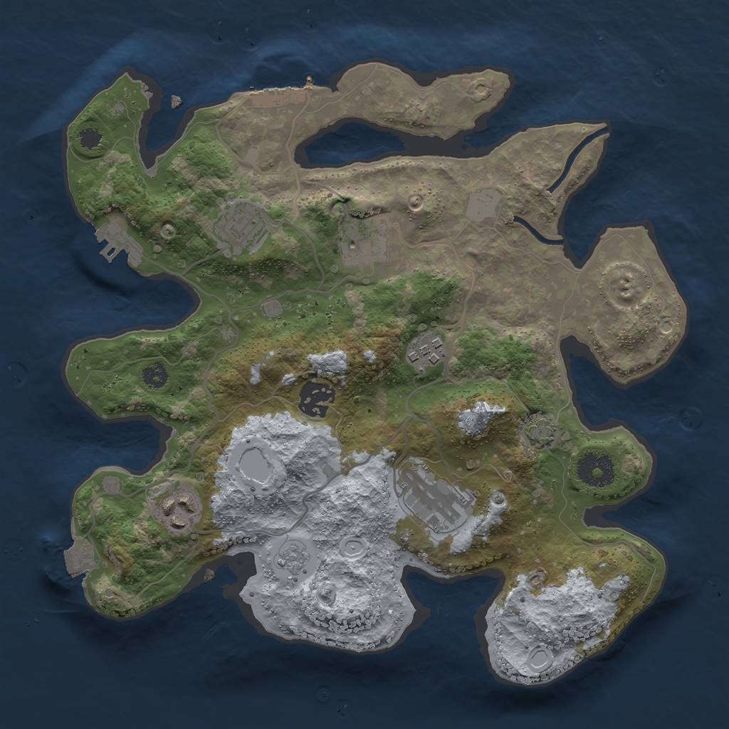 Rust Map: Procedural Map, Size: 3000, Seed: 1623384, 13 Monuments