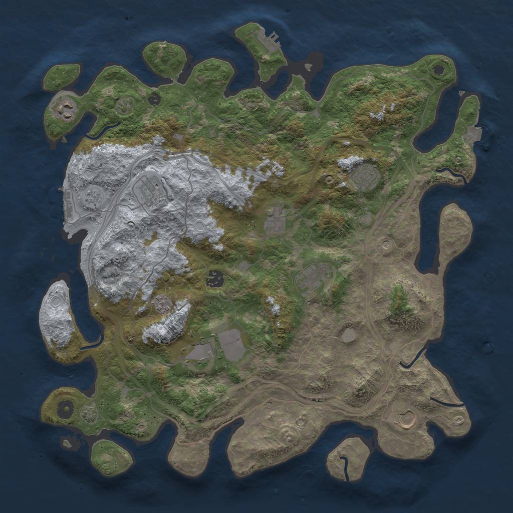 Rust Map: Procedural Map, Size: 4250, Seed: 1782023, 17 Monuments