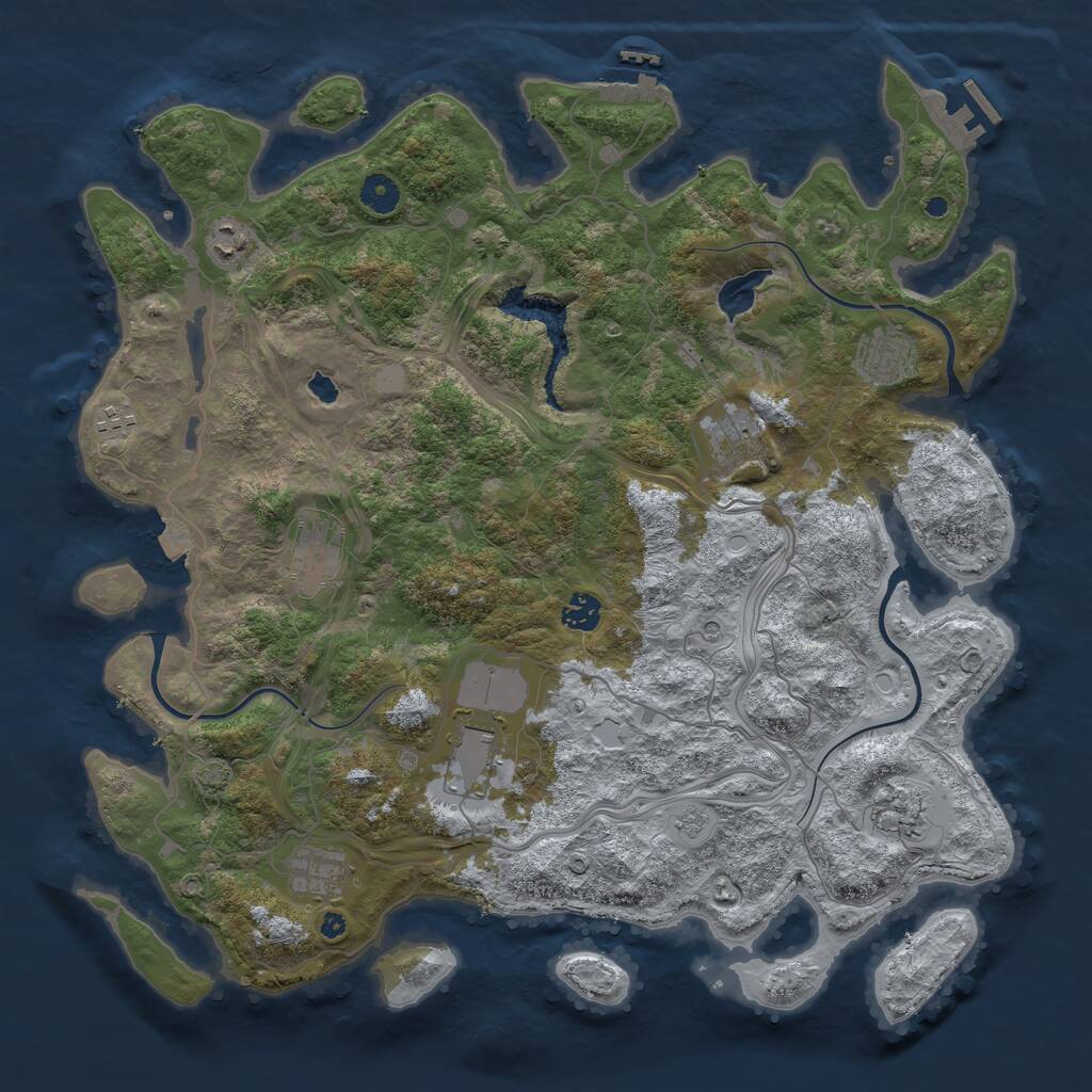 Rust Map: Procedural Map, Size: 4250, Seed: 998051, 15 Monuments