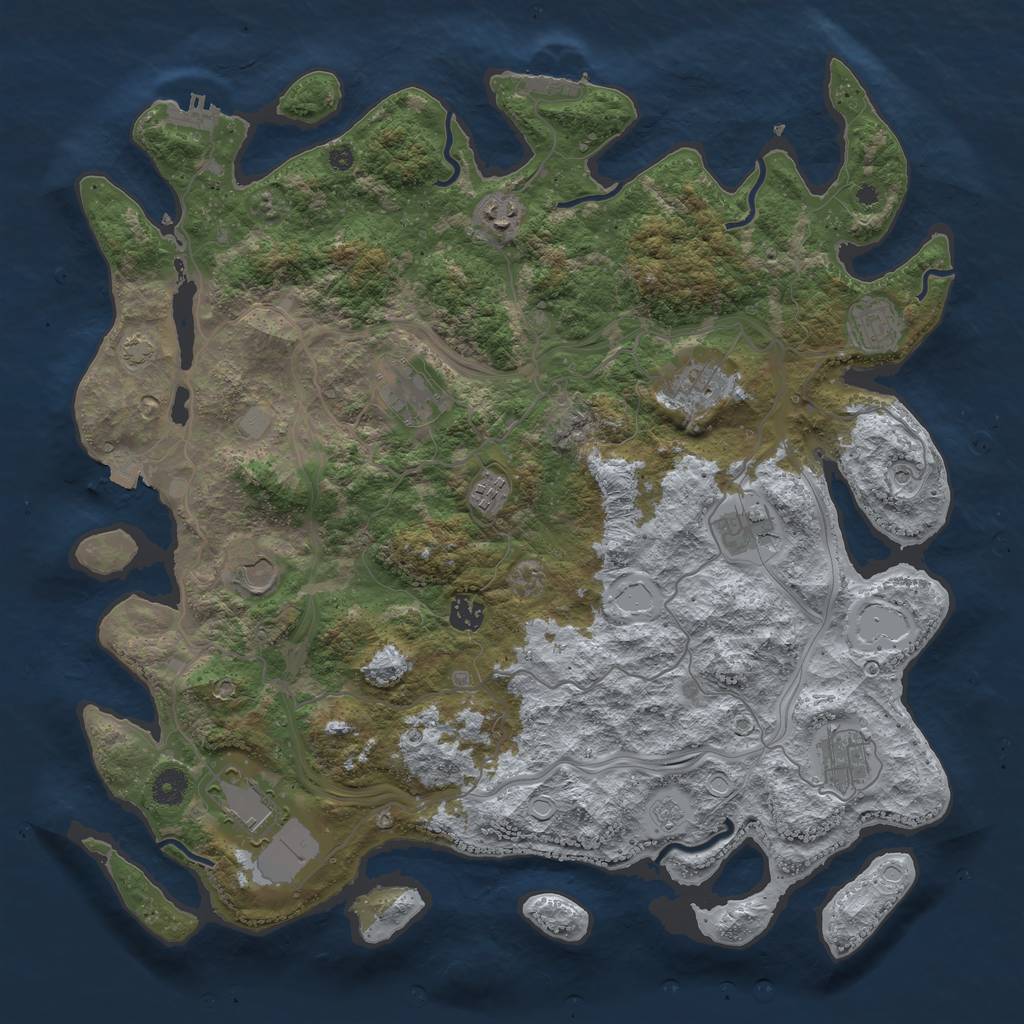 Rust Map: Procedural Map, Size: 4250, Seed: 998051, 18 Monuments