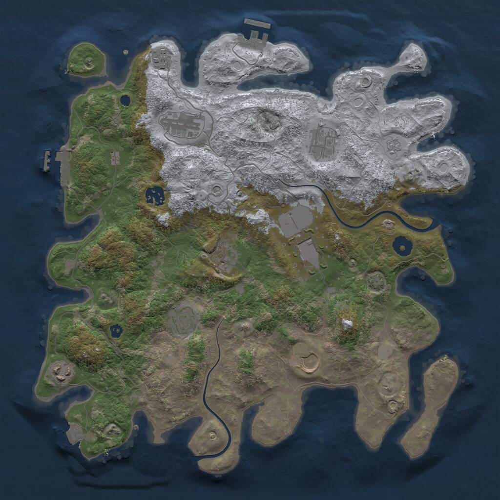 Rust Map: Procedural Map, Size: 3800, Seed: 38118317, 15 Monuments