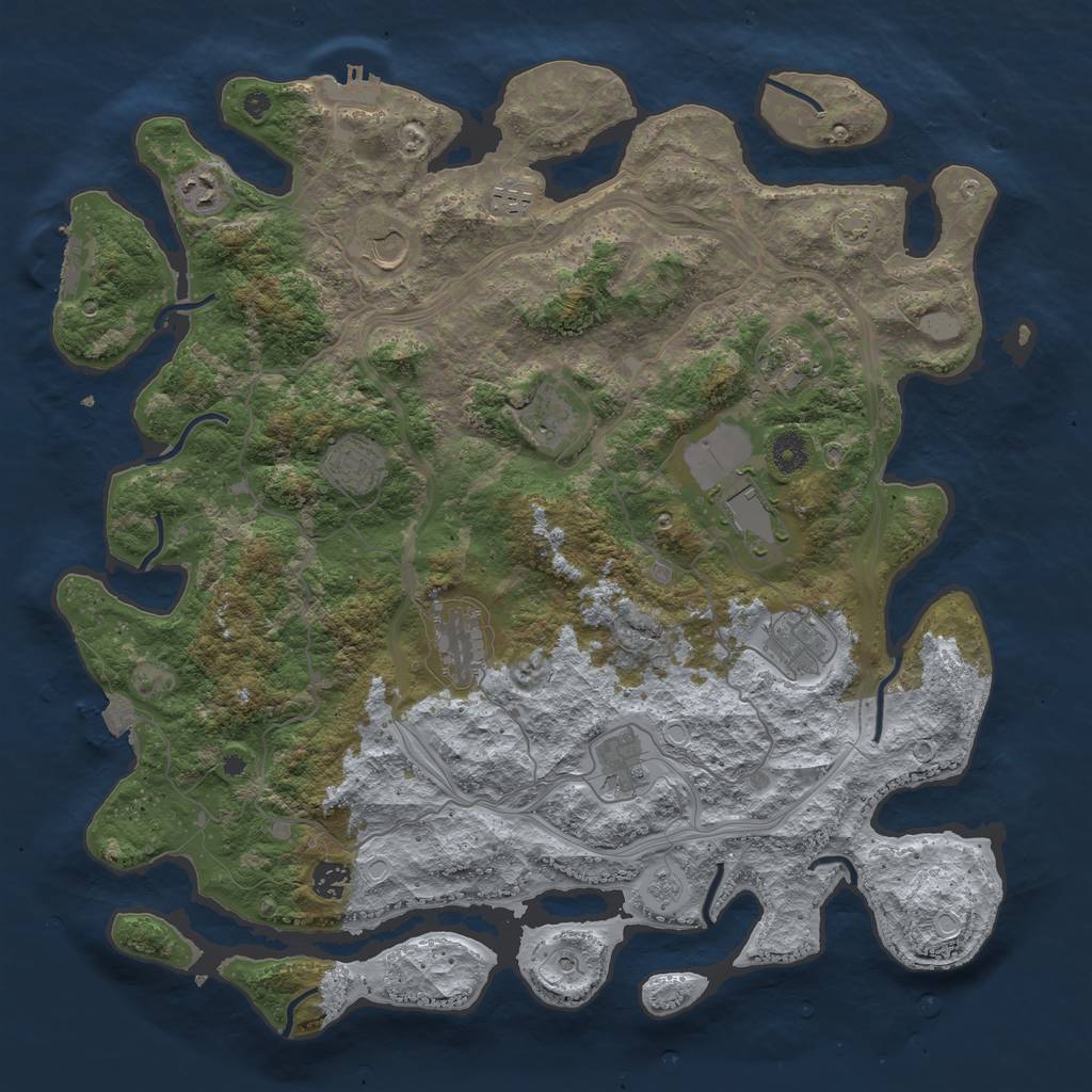 Rust Map: Procedural Map, Size: 4250, Seed: 1491362194, 19 Monuments