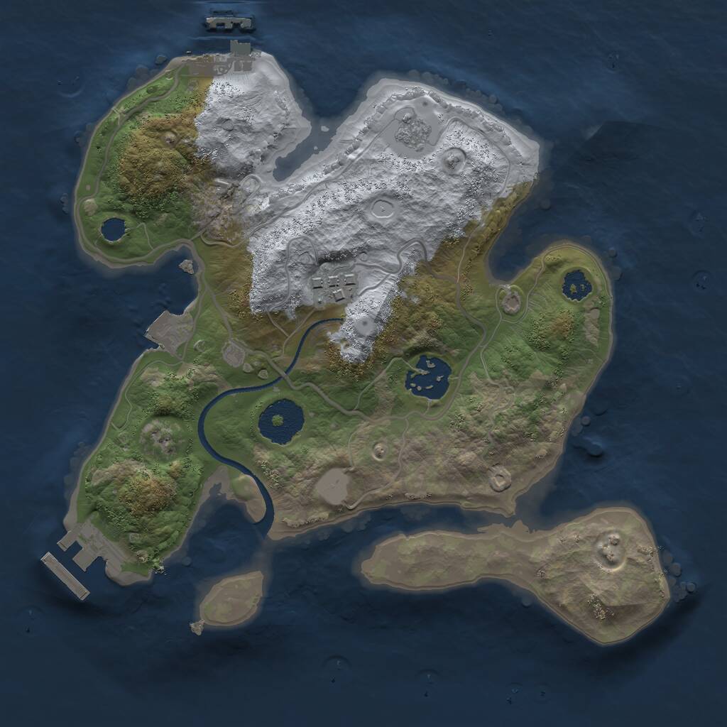 Rust Map: Procedural Map, Size: 2500, Seed: 1175674175, 6 Monuments