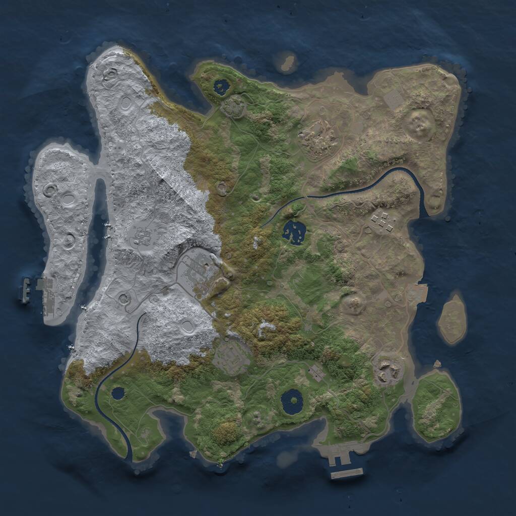 Rust Map: Procedural Map, Size: 3250, Seed: 1597814790, 12 Monuments