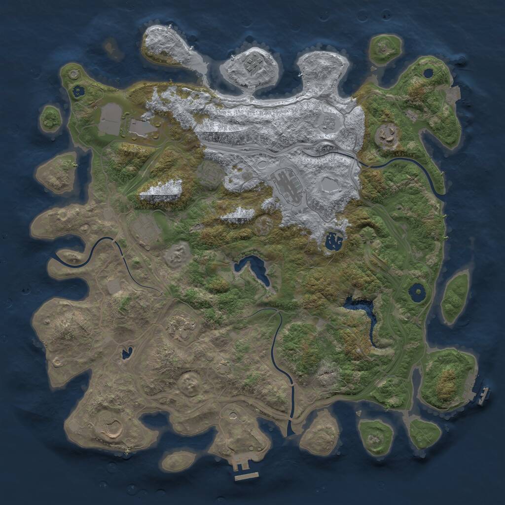 Rust Map: Procedural Map, Size: 4250, Seed: 1105113847, 15 Monuments