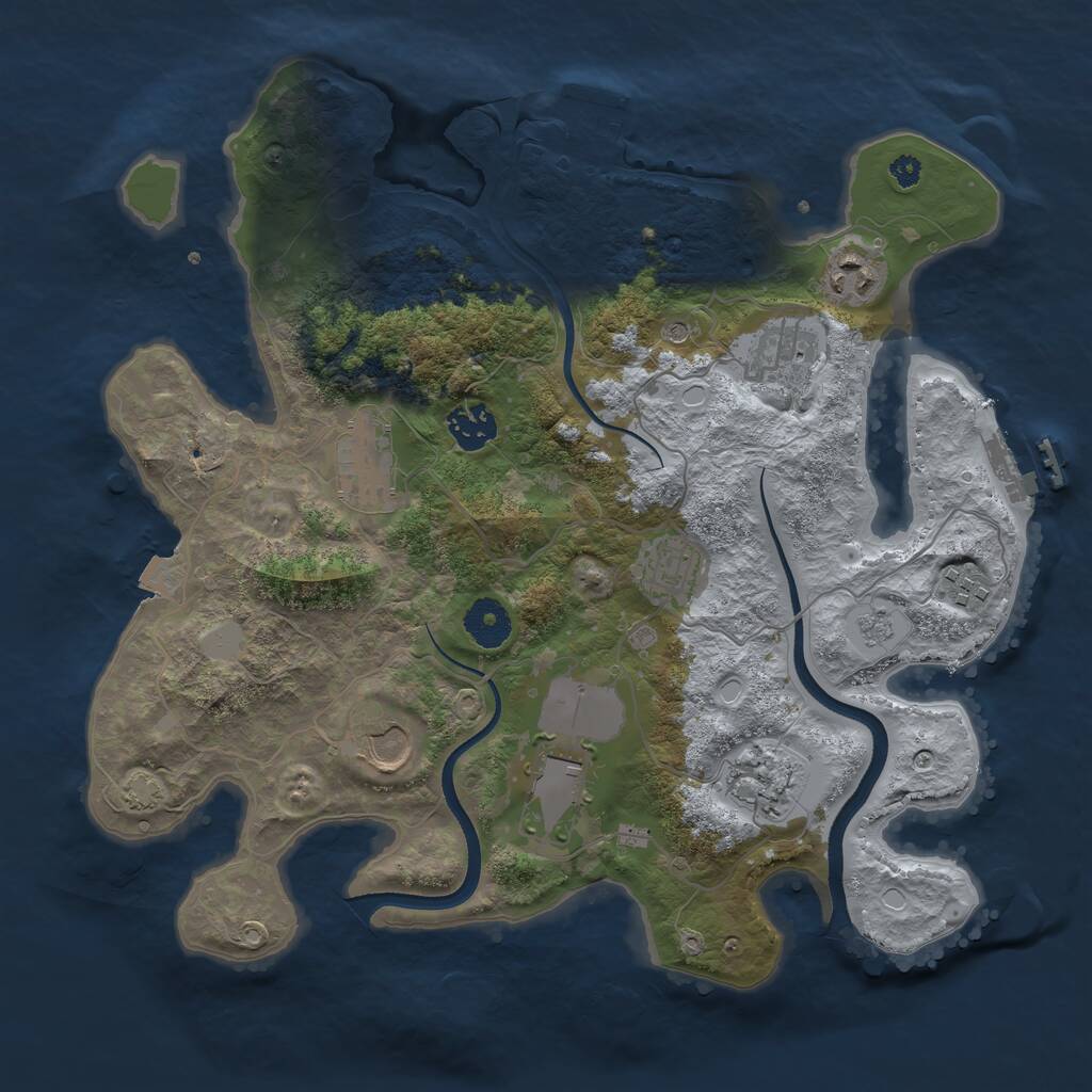 Rust Map: Procedural Map, Size: 3500, Seed: 655442, 15 Monuments