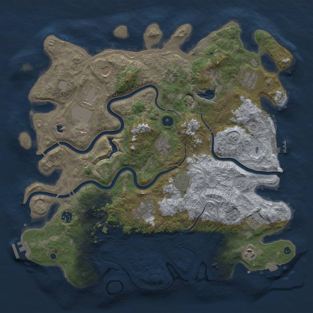 Rust Map: Procedural Map, Size: 4250, Seed: 339066638, 17 Monuments