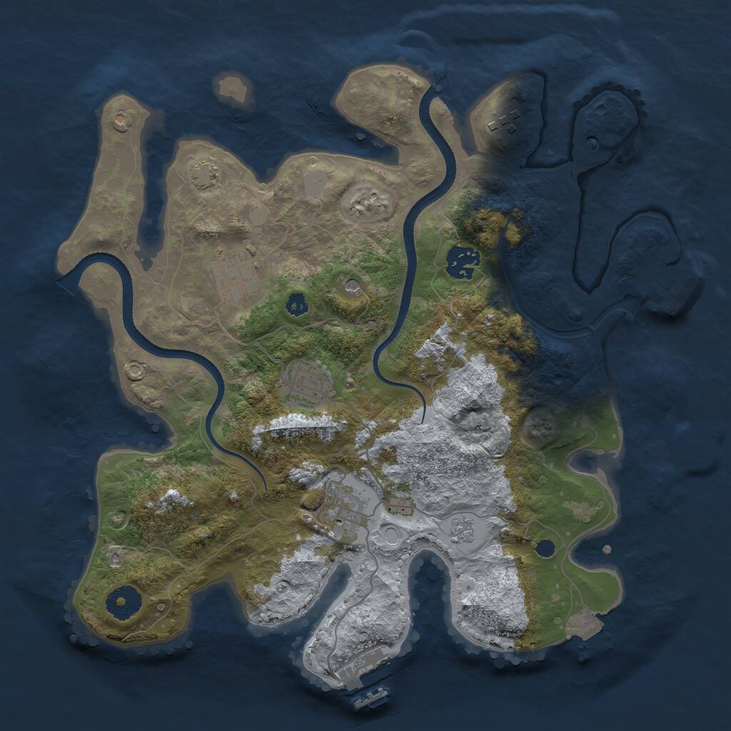 Rust Map: Procedural Map, Size: 3250, Seed: 1529994040, 11 Monuments