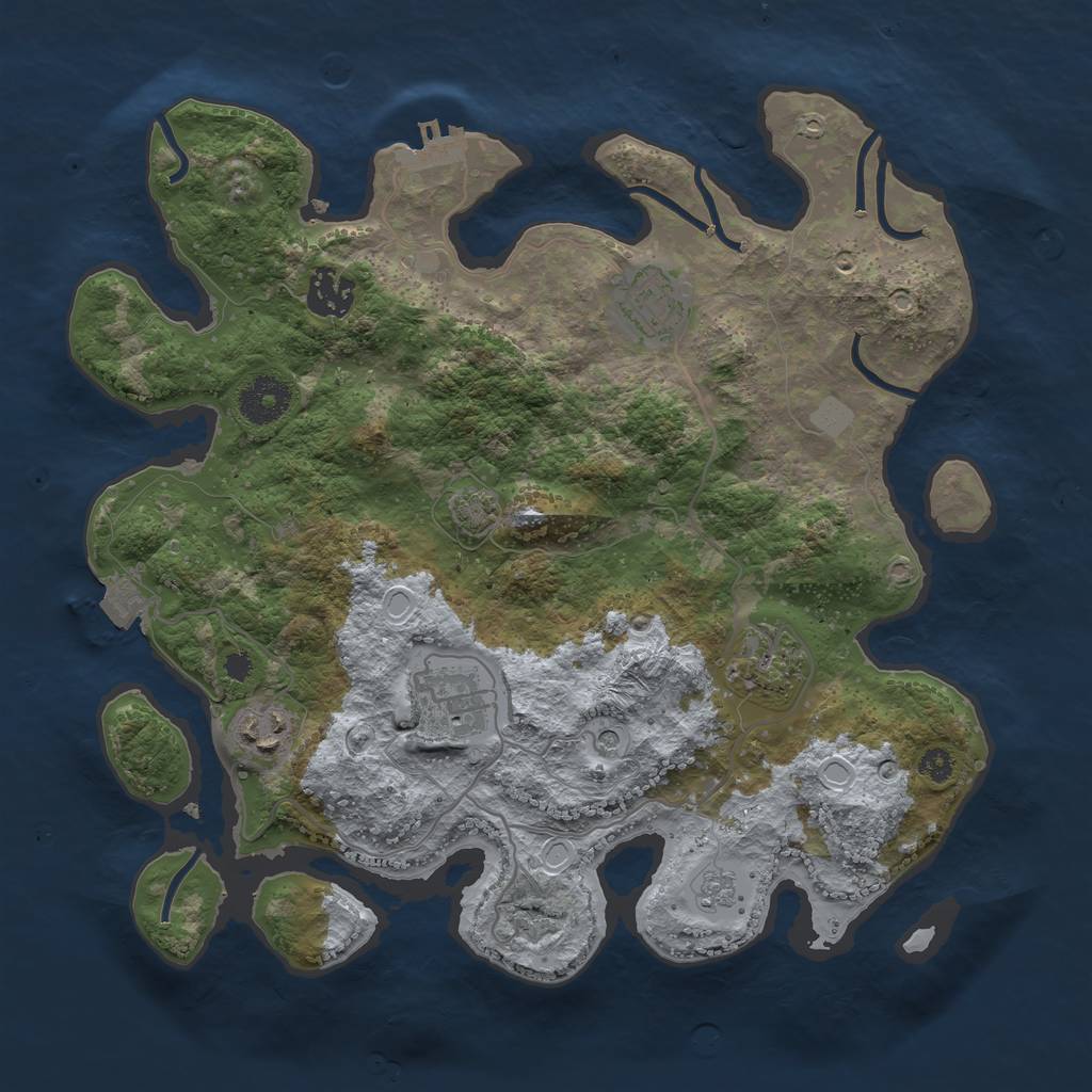 Rust Map: Procedural Map, Size: 3300, Seed: 137009011, 12 Monuments