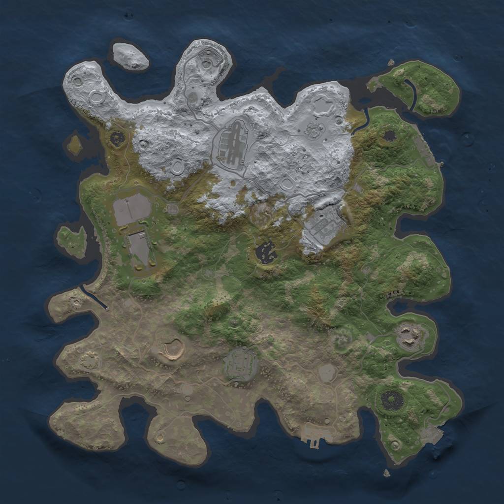 Rust Map: Procedural Map, Size: 3500, Seed: 13708570, 15 Monuments