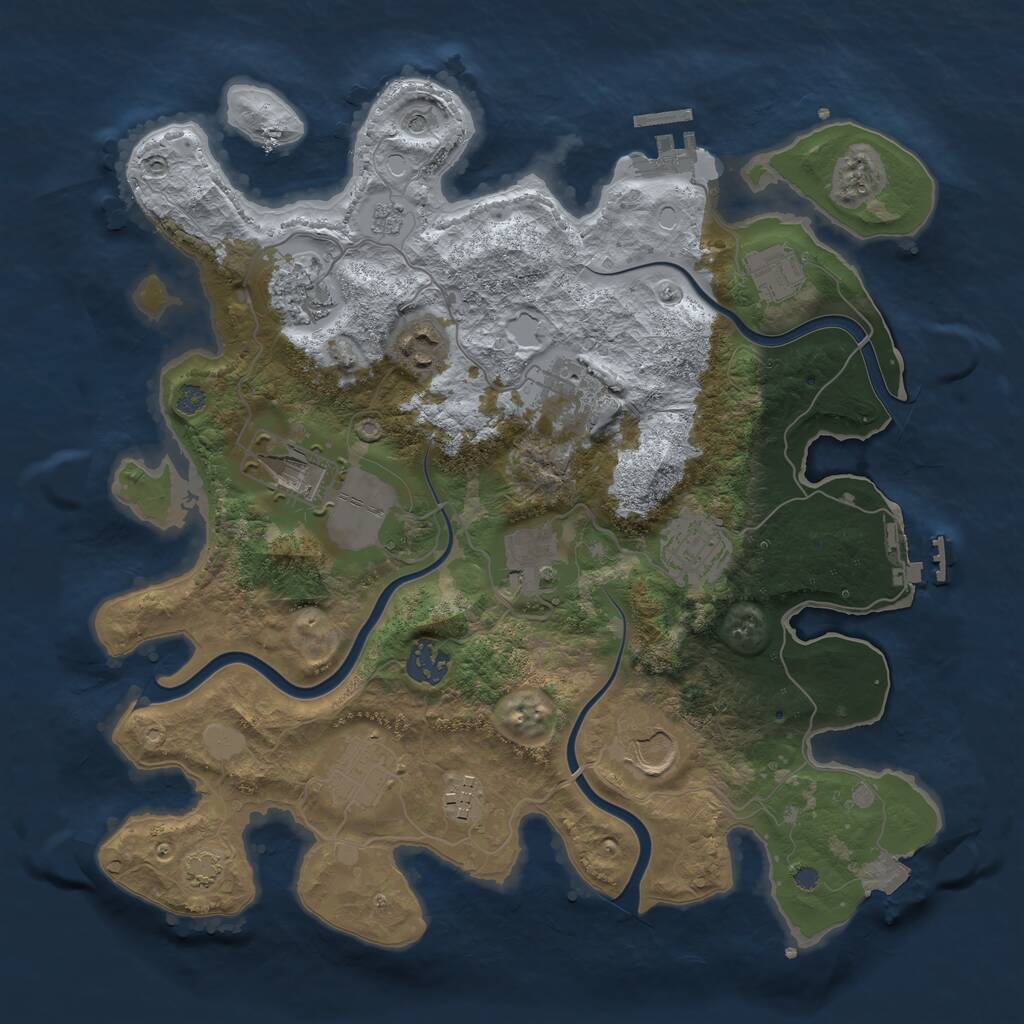 Rust Map: Procedural Map, Size: 3500, Seed: 13708570, 18 Monuments