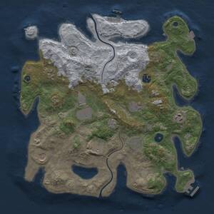 Thumbnail Rust Map: Procedural Map, Size: 3700, Seed: 1613001662, 15 Monuments