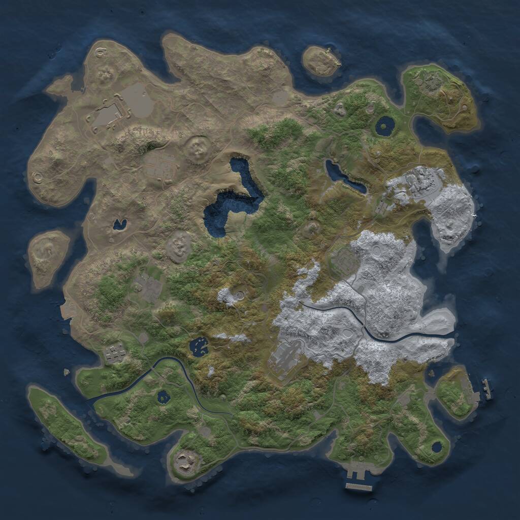 Rust Map: Procedural Map, Size: 4000, Seed: 41241414, 14 Monuments