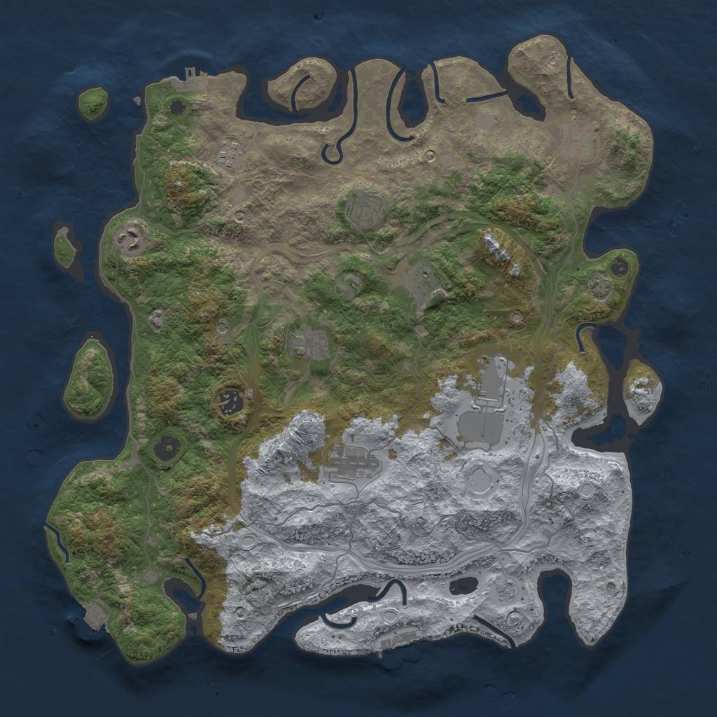 Rust Map: Procedural Map, Size: 4250, Seed: 9592930, 17 Monuments
