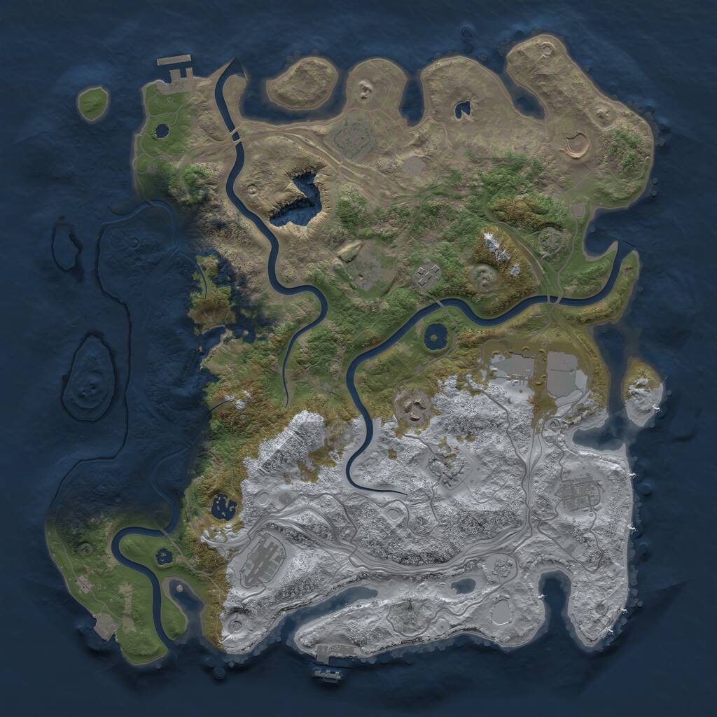 Rust Map: Procedural Map, Size: 4250, Seed: 9592930, 16 Monuments