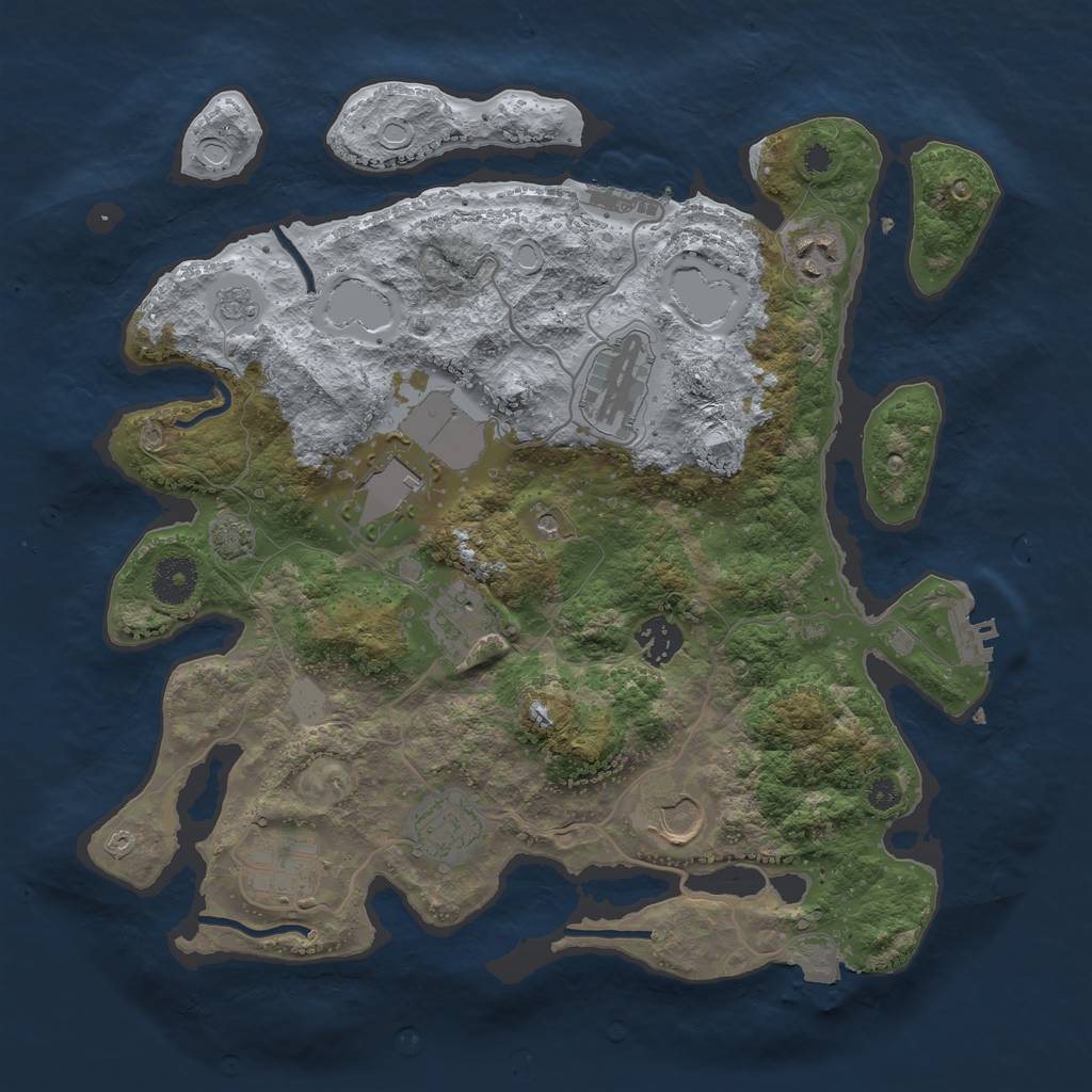 Rust Map: Procedural Map, Size: 3500, Seed: 1722118789, 16 Monuments