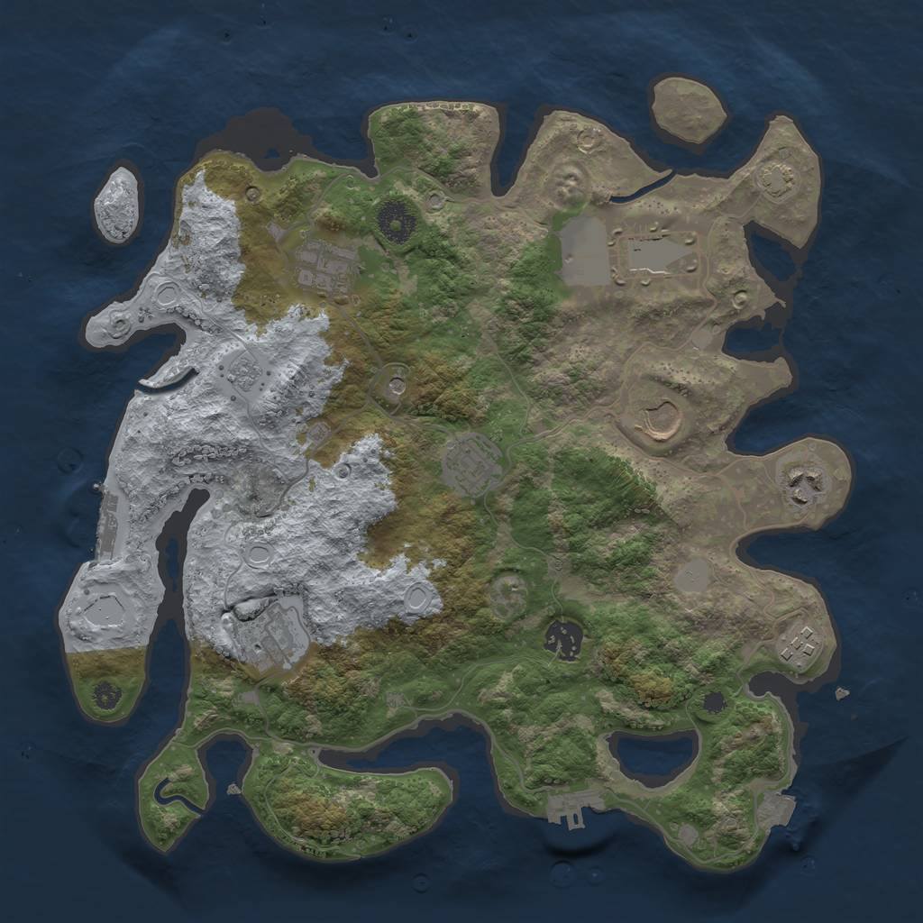 Rust Map: Procedural Map, Size: 3500, Seed: 1592843148, 16 Monuments