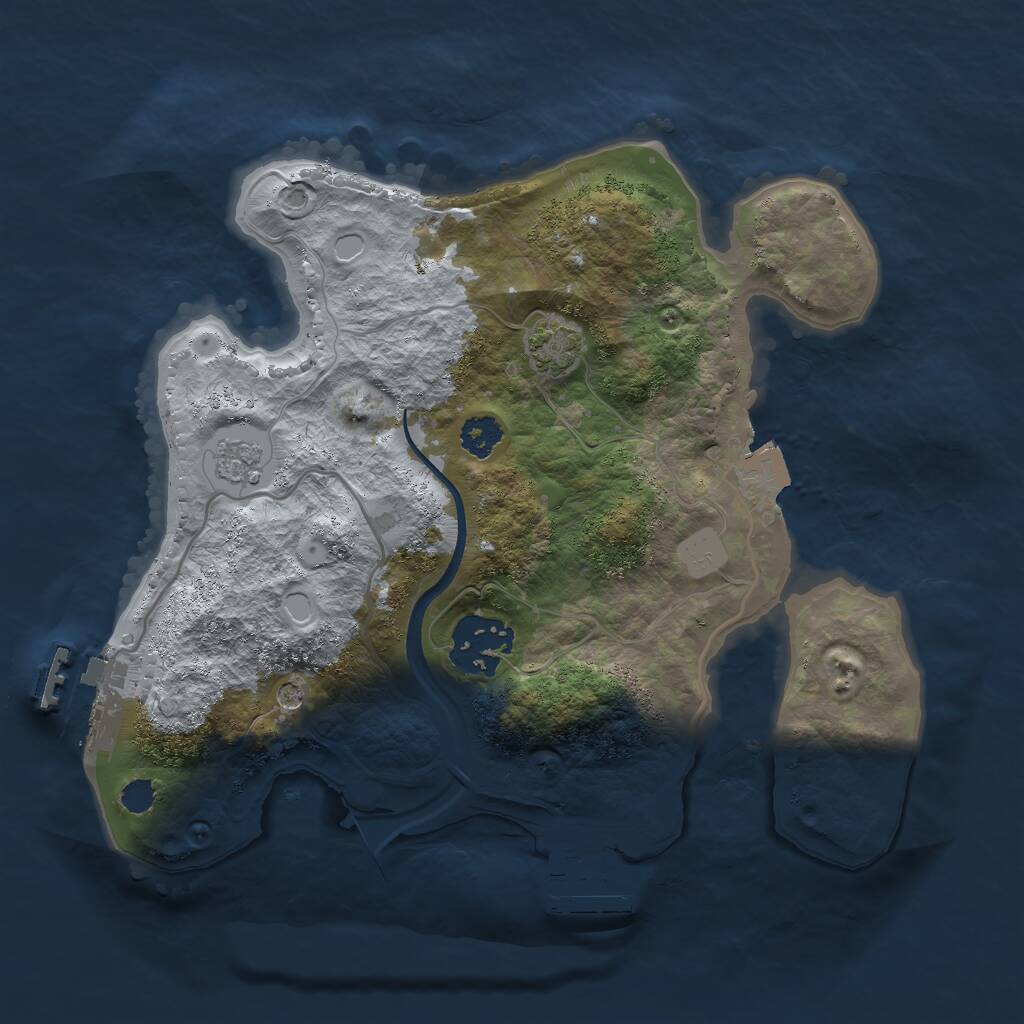 Rust Map: Procedural Map, Size: 2500, Seed: 1997463890, 7 Monuments