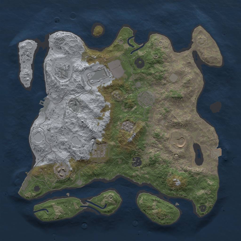 Rust Map: Procedural Map, Size: 3500, Seed: 535836138, 15 Monuments