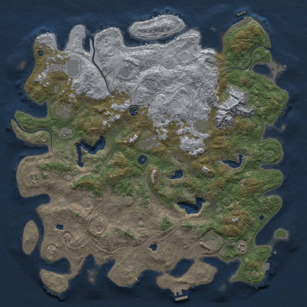 Rust Map: Procedural Map, Size: 5000, Seed: 23735549, 17 Monuments