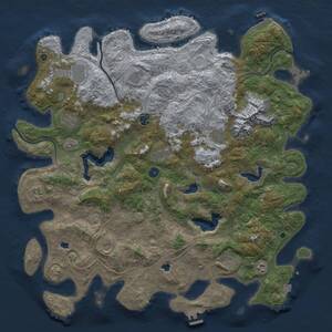 Thumbnail Rust Map: Procedural Map, Size: 5000, Seed: 23735549, 17 Monuments