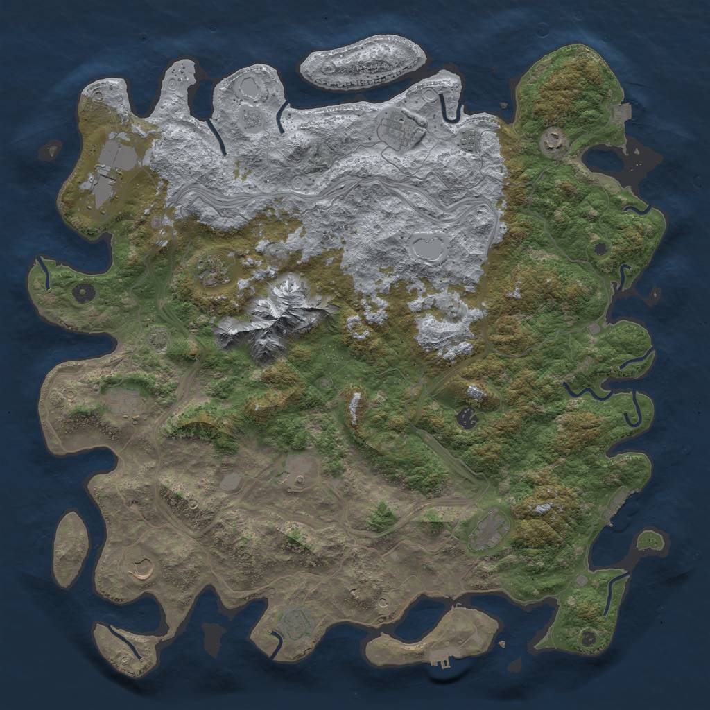 Rust Map: Procedural Map, Size: 5000, Seed: 23735549, 19 Monuments