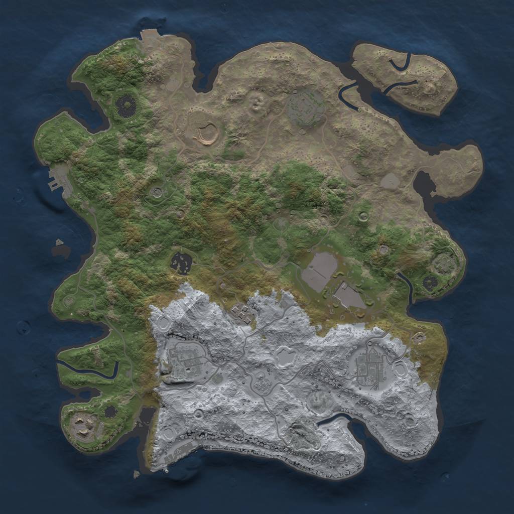 Rust Map: Procedural Map, Size: 3500, Seed: 5545867, 16 Monuments