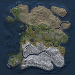 Thumbnail Rust Map: Procedural Map, Size: 3500, Seed: 5545867, 14 Monuments