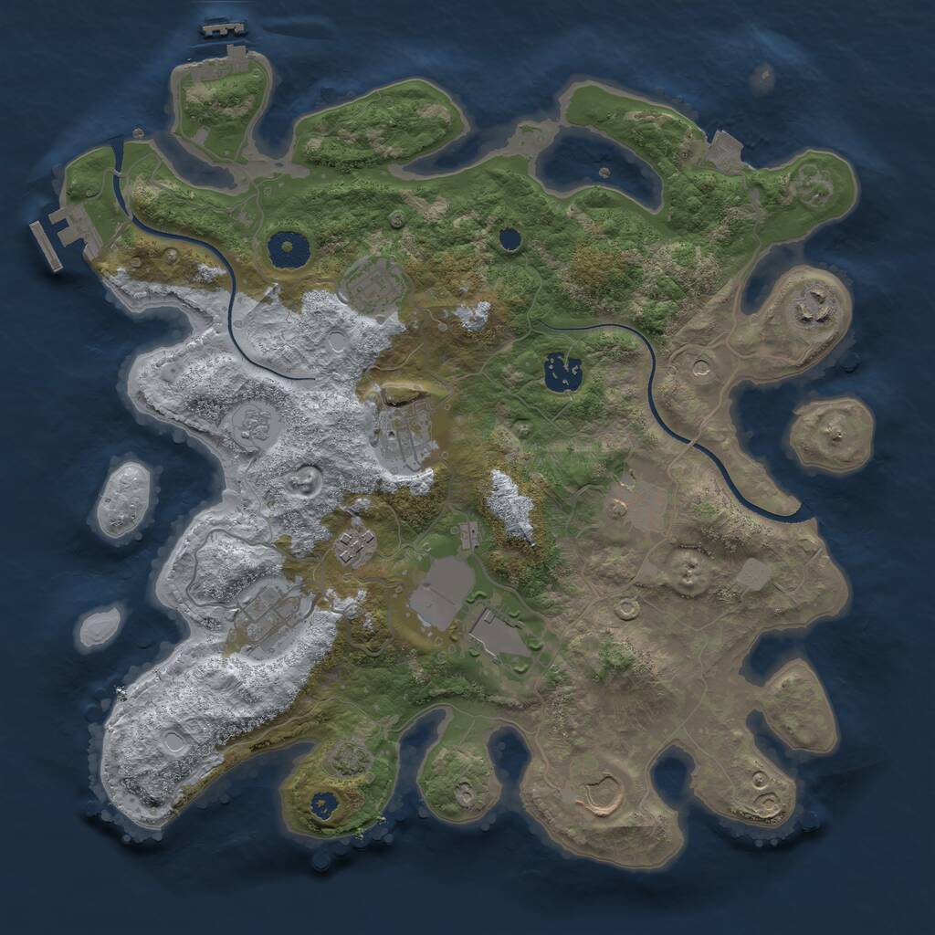 Rust Map: Procedural Map, Size: 3500, Seed: 792918667, 15 Monuments