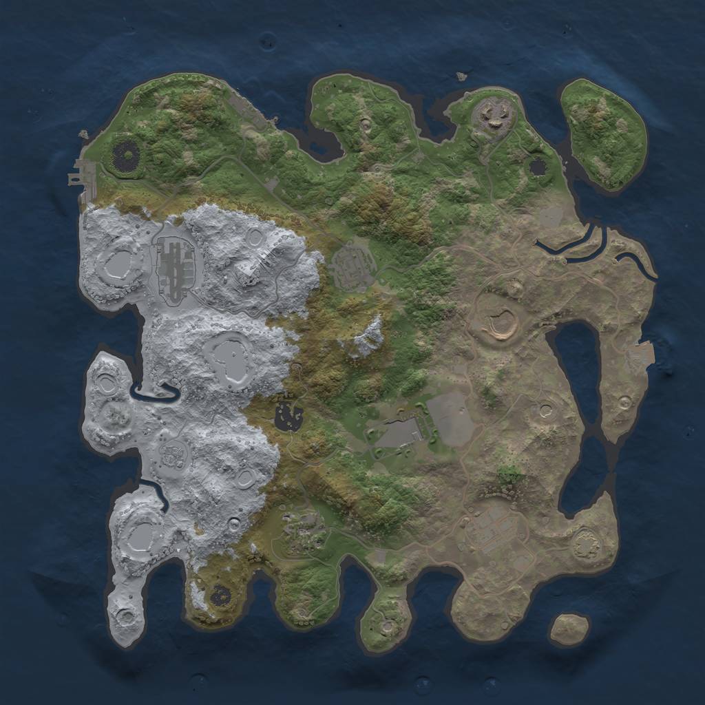 Rust Map: Procedural Map, Size: 3500, Seed: 5372345, 16 Monuments