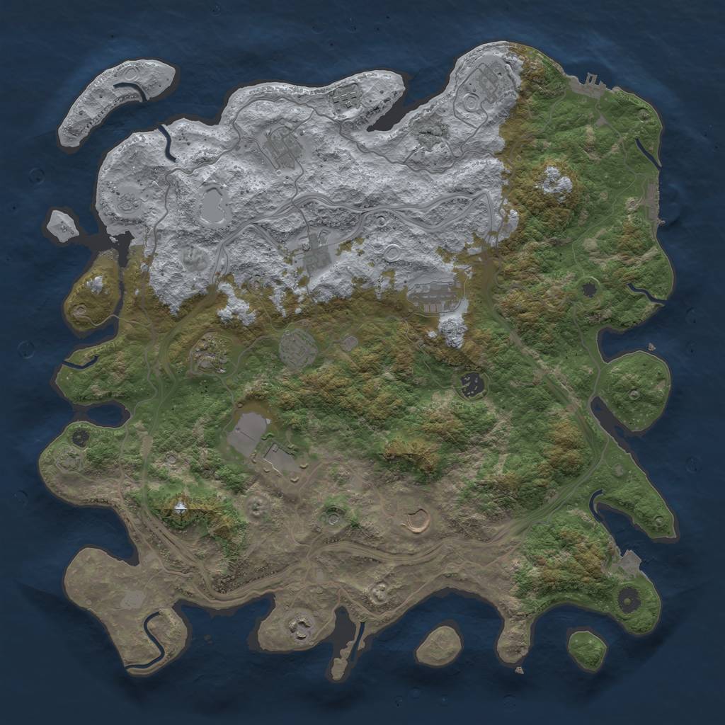 Rust Map: Procedural Map, Size: 4500, Seed: 2018236959, 19 Monuments