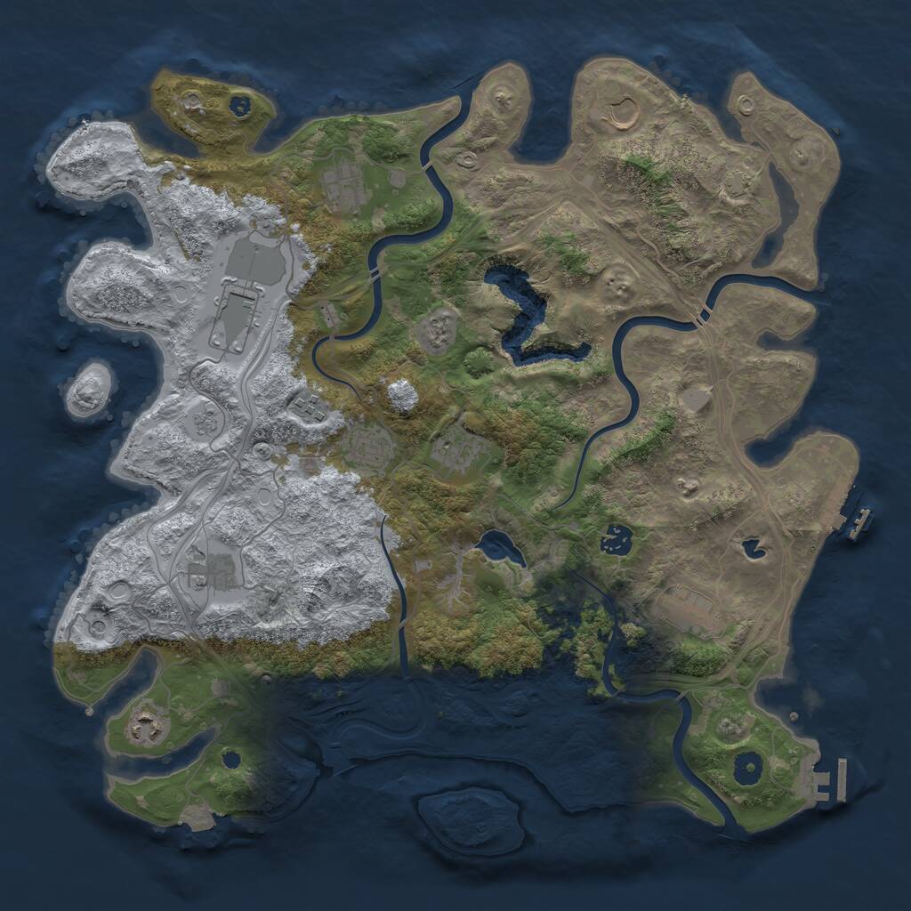 Rust Map: Procedural Map, Size: 4250, Seed: 713649954, 16 Monuments