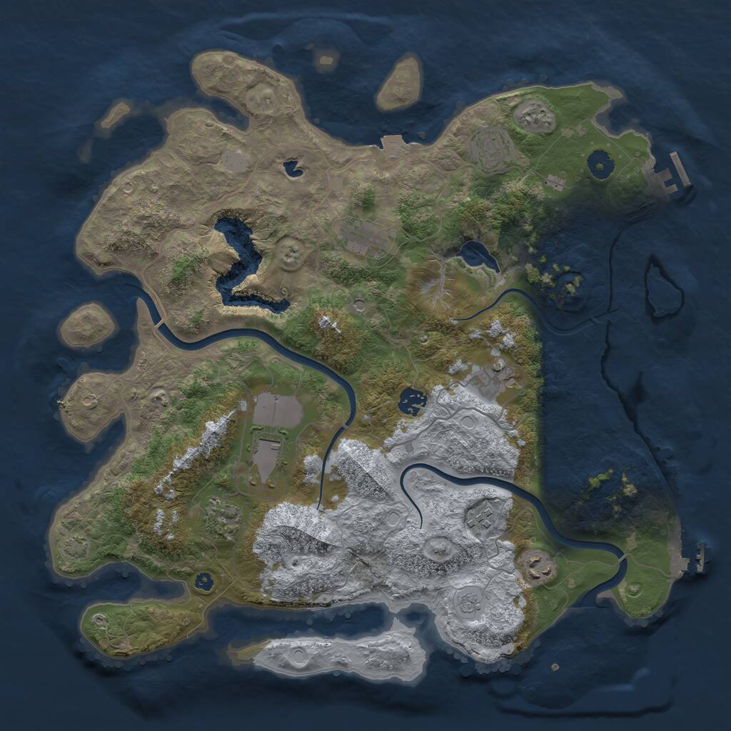 Rust Map: Procedural Map, Size: 4000, Seed: 694206942, 14 Monuments