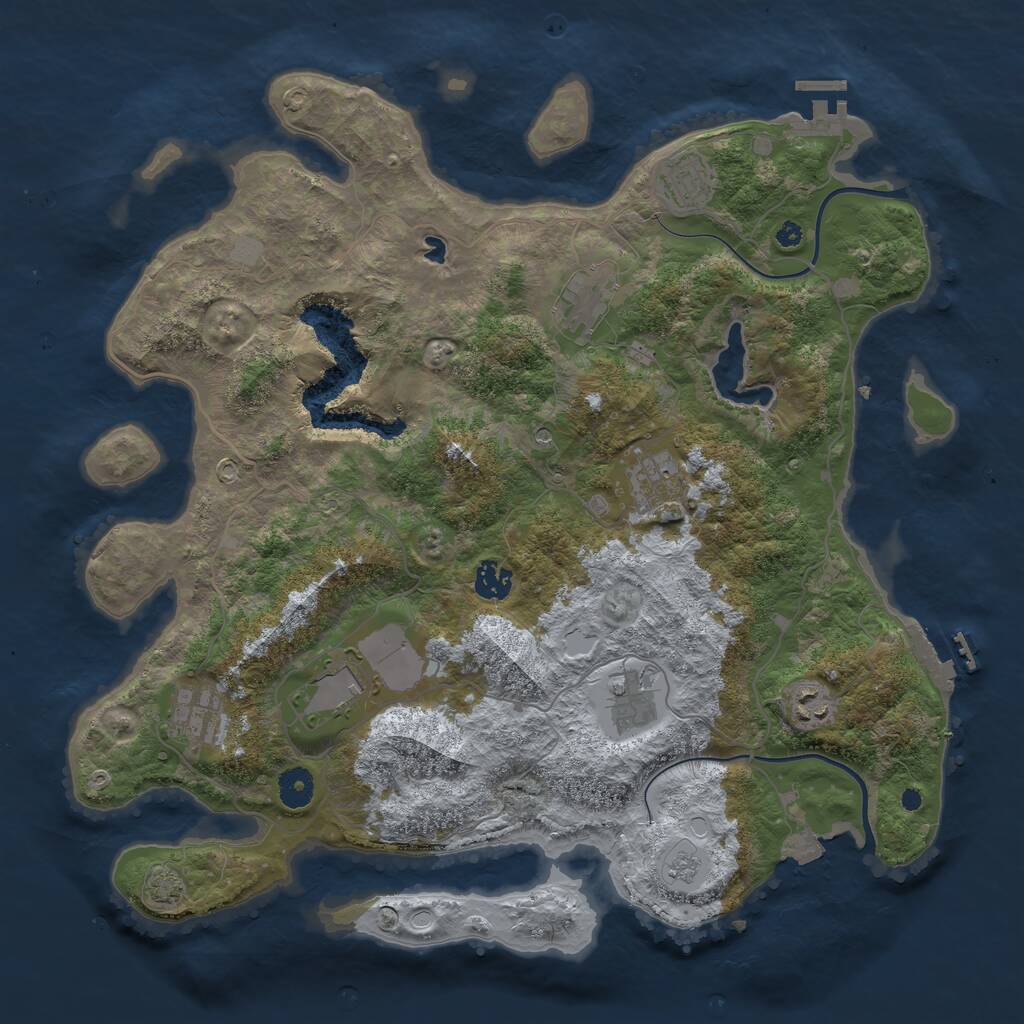 Rust Map: Procedural Map, Size: 4000, Seed: 694206942, 14 Monuments