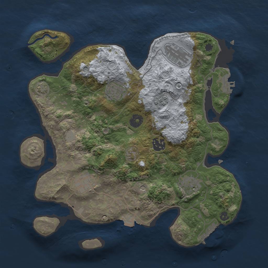 Rust Map: Procedural Map, Size: 3000, Seed: 723951530, 13 Monuments