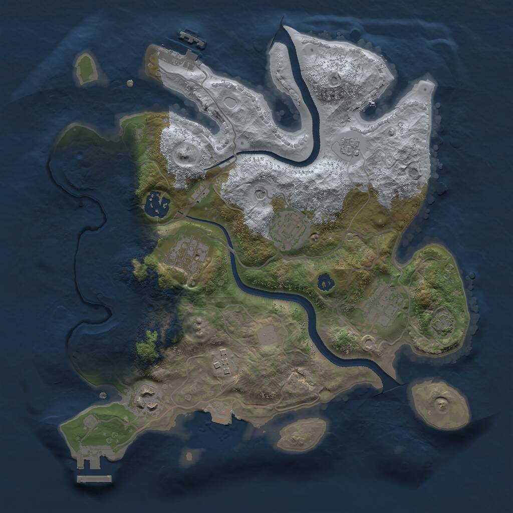 Rust Map: Procedural Map, Size: 3000, Seed: 1210, 12 Monuments