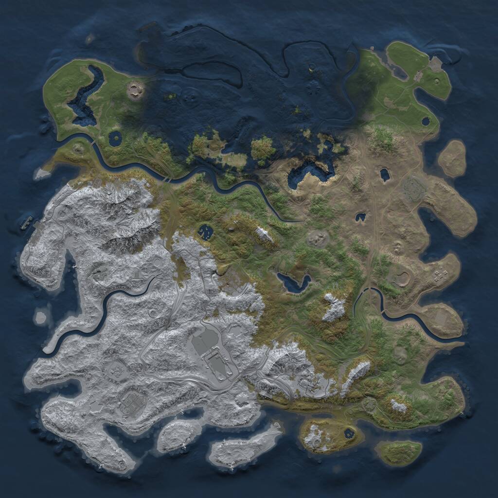 Rust Map: Procedural Map, Size: 5000, Seed: 2116445825, 15 Monuments