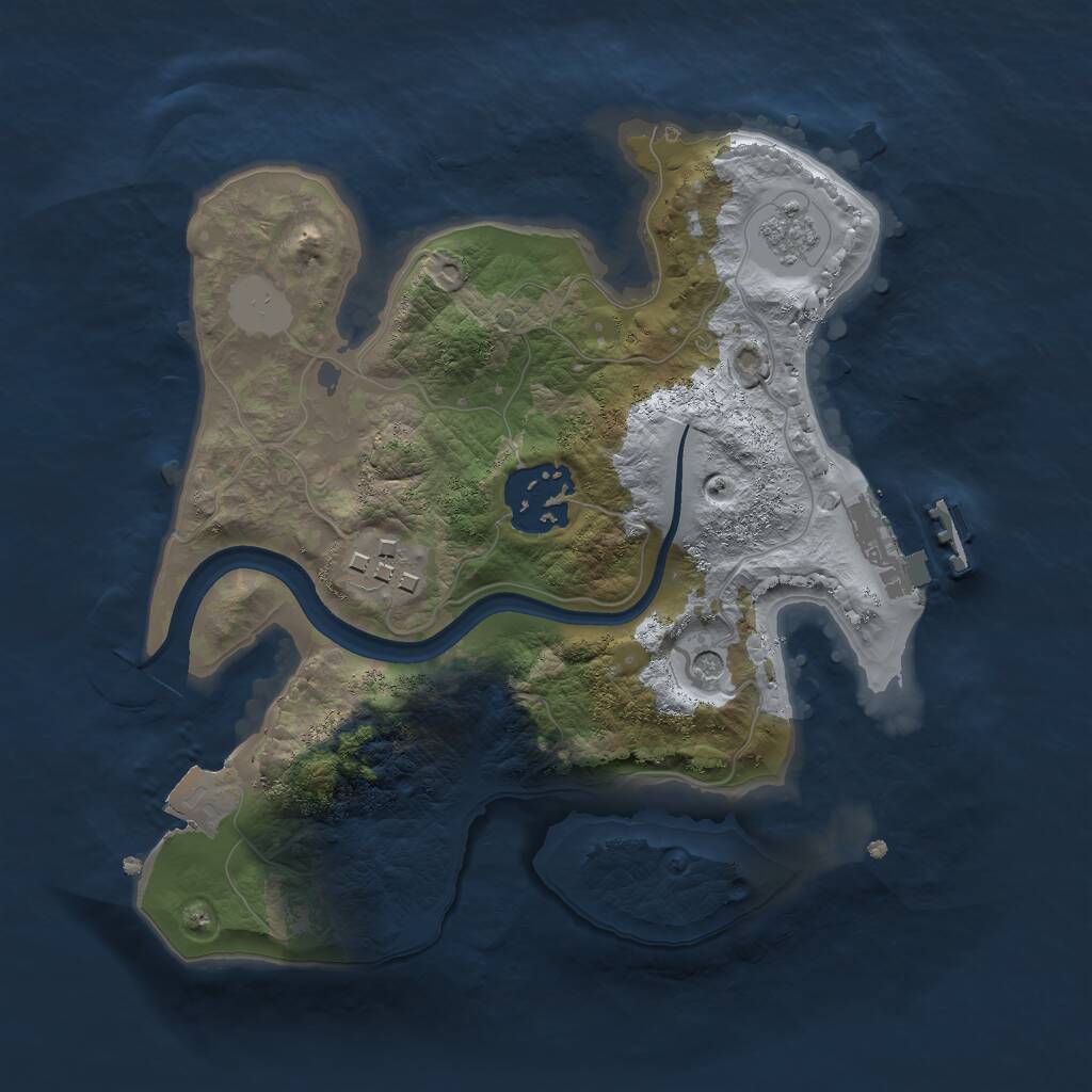 Rust Map: Procedural Map, Size: 2300, Seed: 1887502788, 6 Monuments