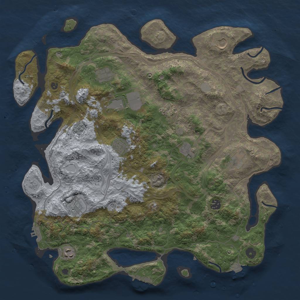 Rust Map: Procedural Map, Size: 4250, Seed: 797297380, 19 Monuments