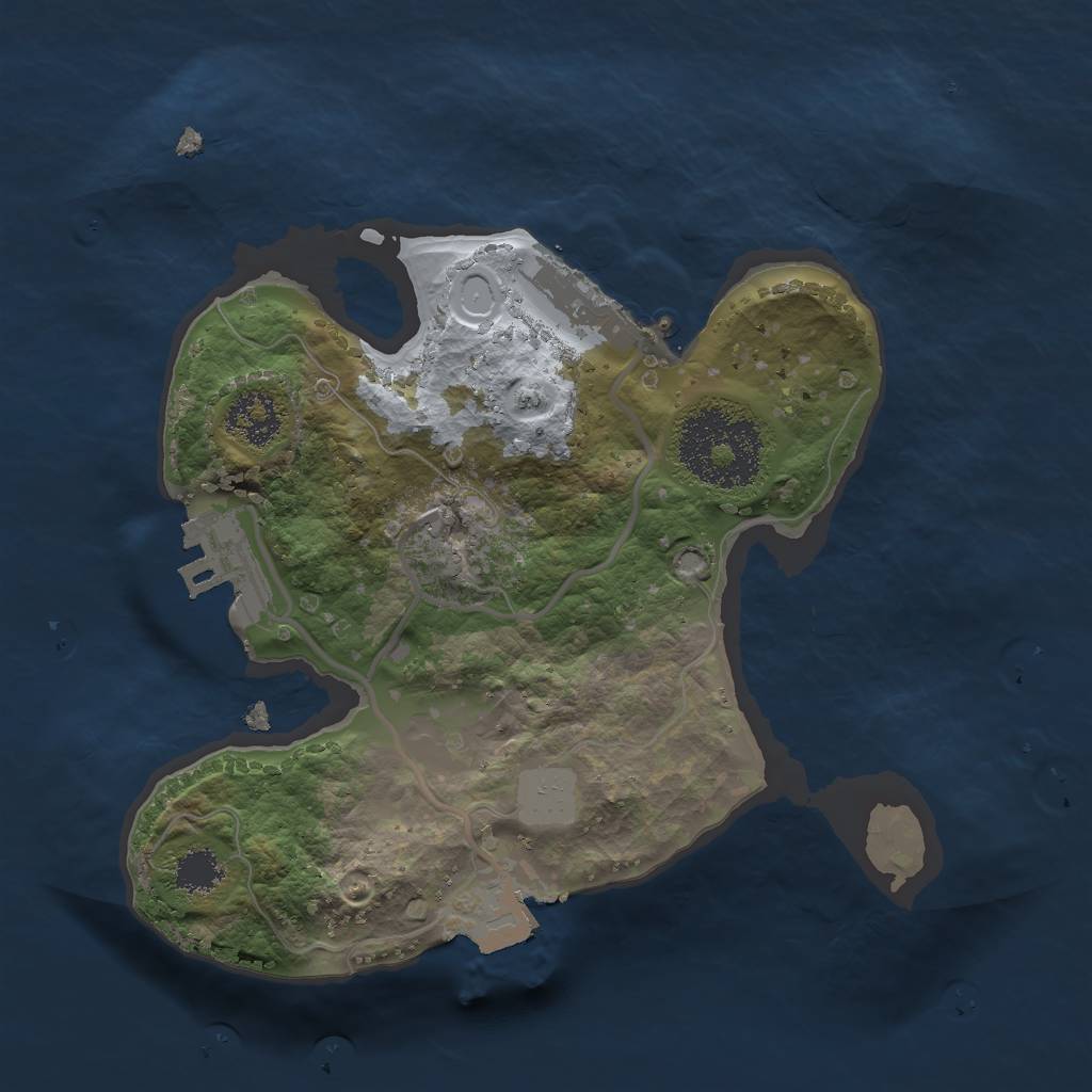 Rust Map: Procedural Map, Size: 2000, Seed: 1603678453, 5 Monuments