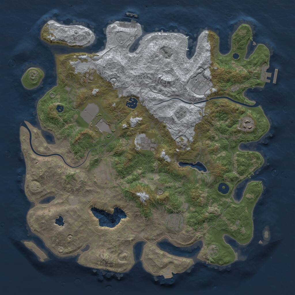 Rust Map: Procedural Map, Size: 4000, Seed: 18831880, 15 Monuments