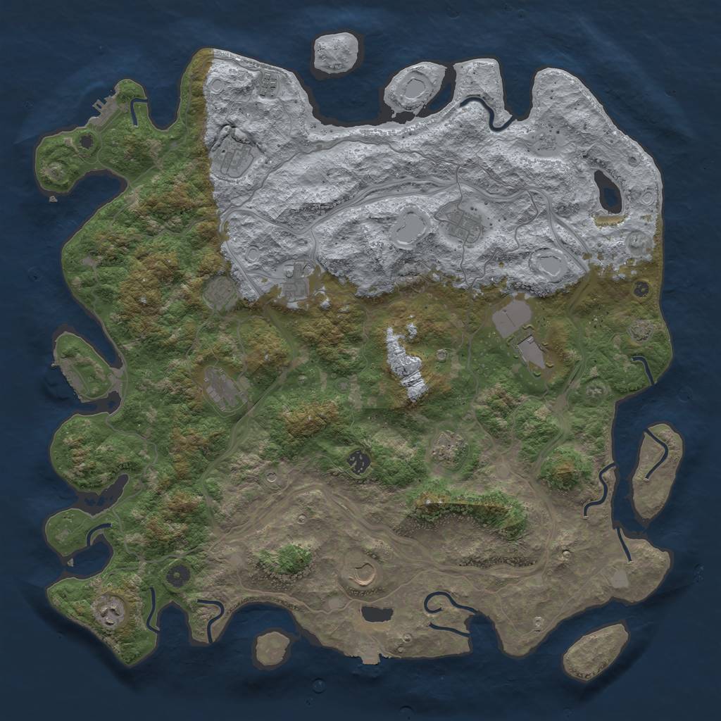 Rust Map: Procedural Map, Size: 4800, Seed: 523280758, 19 Monuments