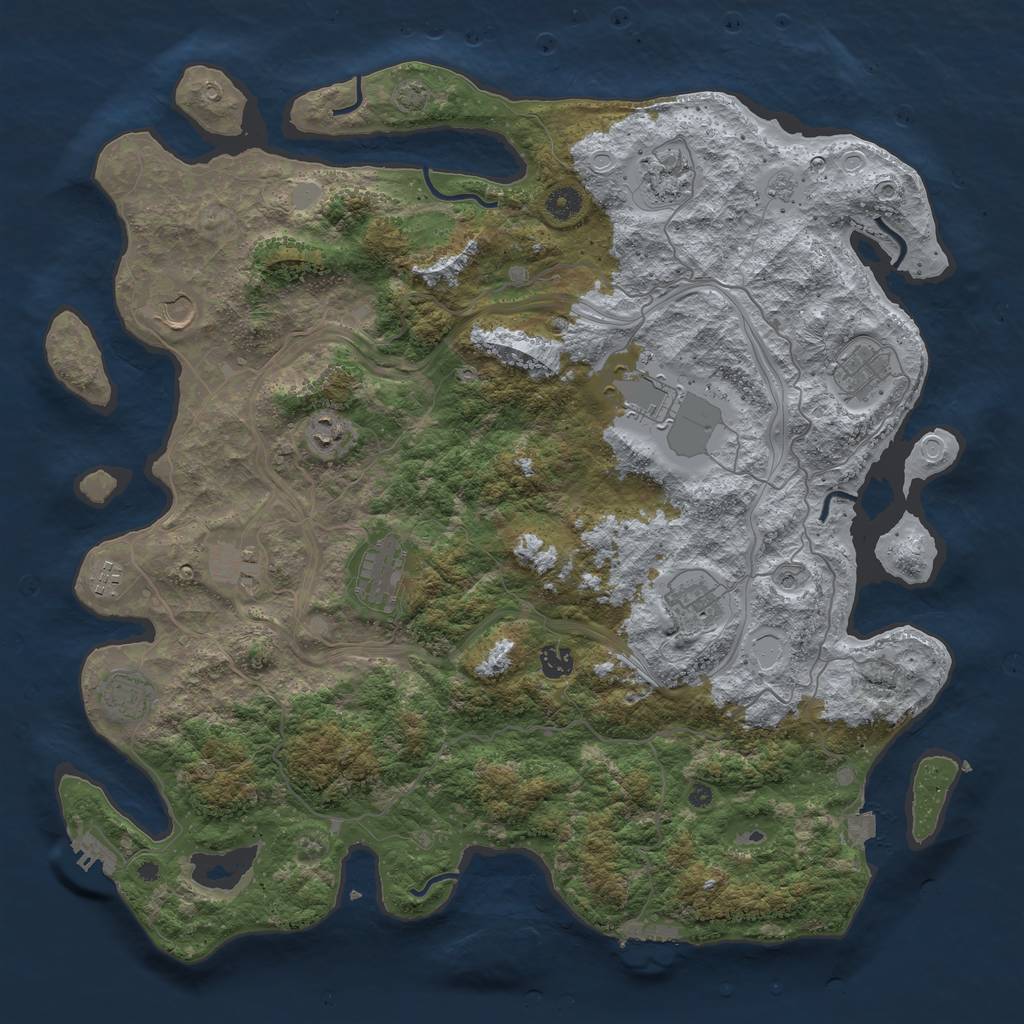 Rust Map: Procedural Map, Size: 4500, Seed: 900127, 19 Monuments