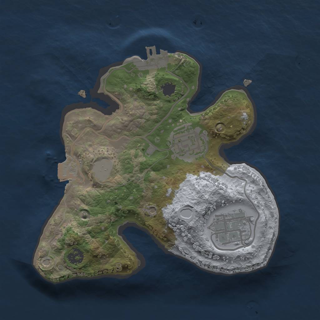 Rust Map: Procedural Map, Size: 2000, Seed: 271278712, 6 Monuments