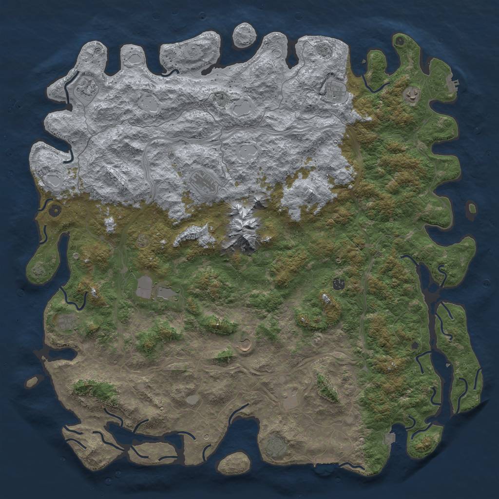 Rust Map: Procedural Map, Size: 6000, Seed: 1584558483, 19 Monuments