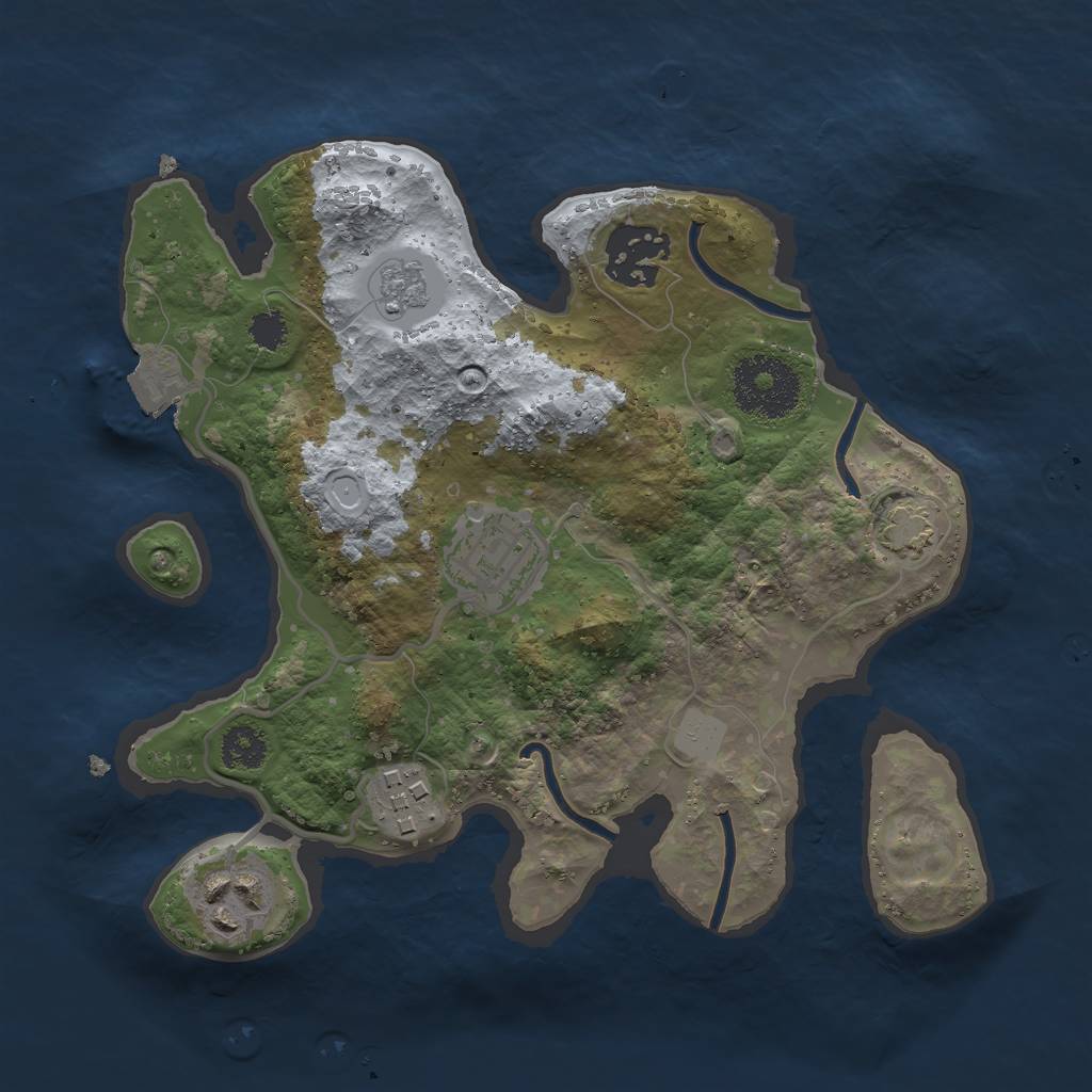Rust Map: Procedural Map, Size: 2500, Seed: 1014, 9 Monuments