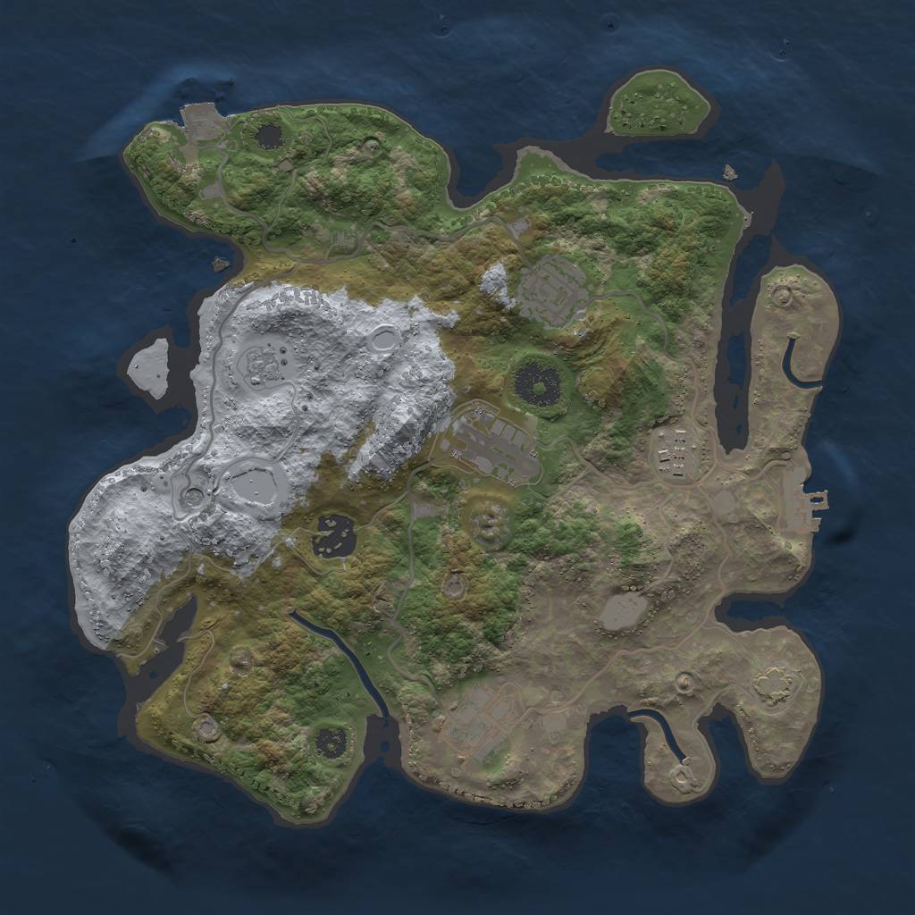 Rust Map: Procedural Map, Size: 3000, Seed: 1551172288, 12 Monuments