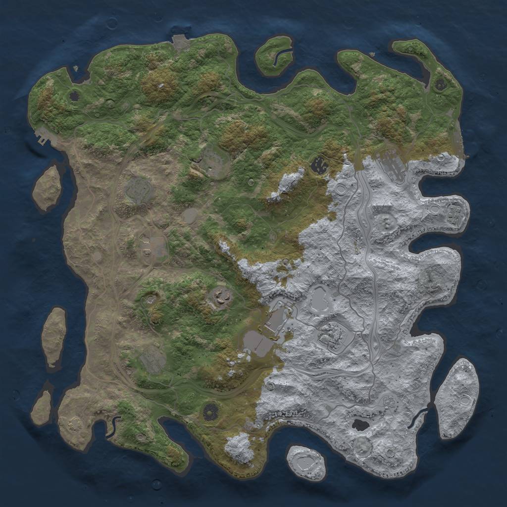 Rust Map: Procedural Map, Size: 4550, Seed: 352, 18 Monuments